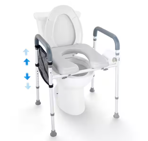 lot 18 image: VEVOR Raised Toilet Seat 7-Position Height Adjustment 19.3 - 25.2 in. 350 lbs. Weight Capacity