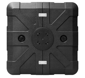 lot 26 image: 220 lbs. 3D Surface Stylish and Modern HDPE Patio Umbrella Base with Wheels in Black