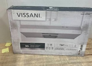 lot 33 image: Vissani Arno 30 in. 240 CFM Convertible Under Cabinet Range Hood in White with Lighting and Charcoal Filter