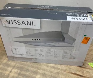 lot 35 image: Vissani Siena 30 in. 350CFM Convertible Pyramid Wall Mount Range Hood in Stainless Steel with Charcoal Filter and LED Lighting