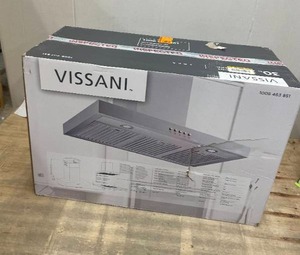 lot 36 image: Vissani Lora 30 in. 350 CFM Convertible T-Shape Wall Mount Range Hood in Stainless Steel with Charcoal Filters and LED Lighting