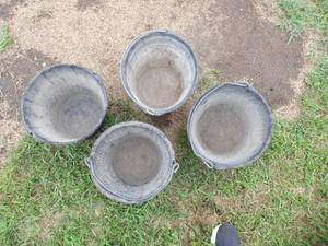lot 48 image: Heavy Rubber Livestock Feeder Buckets - Lot of 4