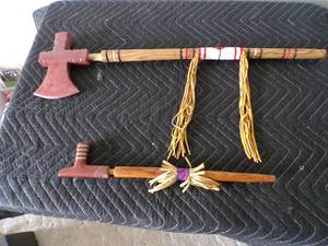 lot 79 image: Two Pipestone Handmade Peace Pipes