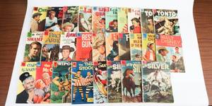 lot 40 image: Vintage Dell Comic Book Lot - 3 Stooges, Tonto