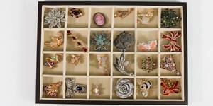 lot 55 image: Costume Jewelry Pin Lot