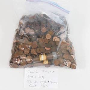 lot 14 image: Canadian Penny Lot - 8044 Grams