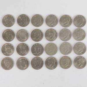 lot 24 image: Eisenhower Dollar Lot of 24 (Ikes)