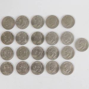 lot 21 image: Eisenhower Dollar Lot of 21 (Ikes)