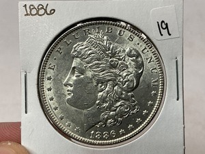 lot 19 image: 1886 Morgan Silver Dollar