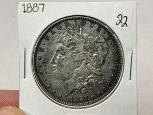 lot 22 image: 1887 Morgan Silver Dollar