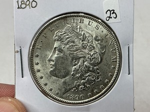 lot 23 image: 1890 Morgan Silver Dollar