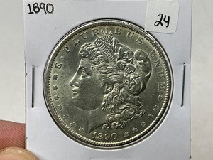 lot 24 image: 1890 Morgan Silver Dollar