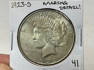 lot 41 image: 1923-S Peace Silver Dollar