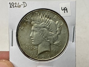 lot 49 image: 1926-D Peace Silver Dollar