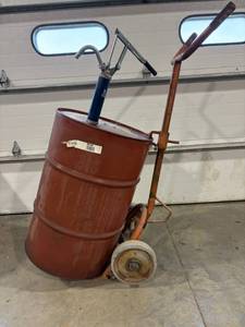 lot 37 image: 50 Gallon Drum Wheel Cart