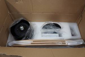 lot 19 image: 53 Ceiling Fan - BlackNatural Wood
