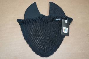 lot 197 image: Horze Supreme Silent Crochet Ear Bonnet - Black - Pony