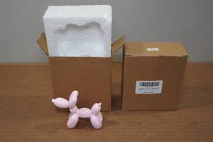 lot 207 image: 2 Balloon Dog Mini Art Aminal Statue - Pink