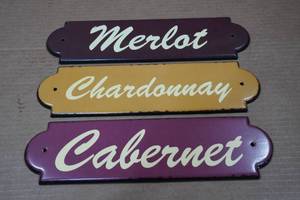 lot 227 image: 3 Porcelain Wine Signs