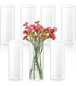 lot 14 image: 7-Piece Glass Cylinder Center Piece Vases - 10