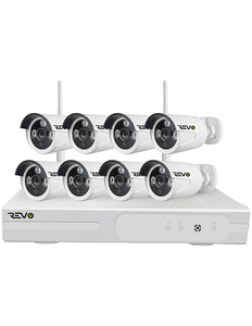 lot 4 image: Revo Wireless 8-Channel NVR 1TB Surveillance System with 8 Full HD Bullet Cameras