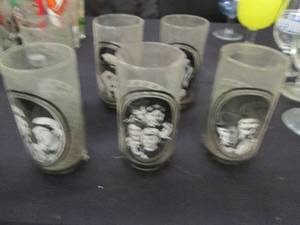 lot 211 image: Vintage Comedian themed drinking gl...