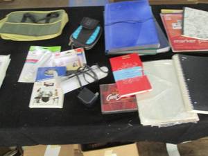lot 215 image: Notebooks, folders, ott light and o...