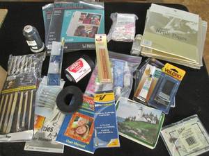 lot 241 image: Two box lot of craft supplies and a...