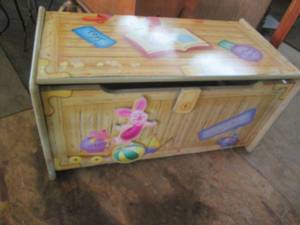 lot 53 image: Wooden Winnie the Pooh themed child...
