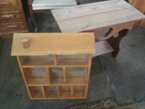 lot 59 image: Very heavy hardwood mirror back hou...