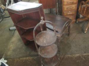 lot 62 image: Abstract hardwood bookshelf, Vintag...