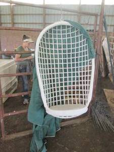 lot 86 image: Vintage white wicker rattan bird ca...