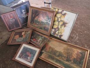 lot 250 image: Collection of vintage paintings on ...