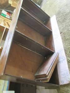 lot 255 image: Very tall vintage hardwood bookshel...