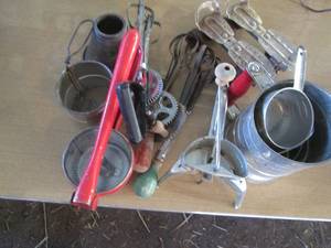 lot 340 image: Vintage metal kitchen supplies and ...