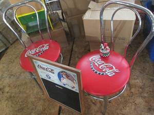 lot 98 image: Pair of vintage metal Coca-Cola Cha...