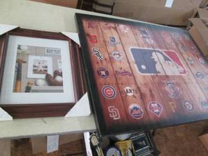lot 124 image: Large Baseball themed Canvas wall d...