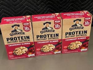 3 Boxes of Quaker Protein Instant Oatmeal, Cranberry Almond