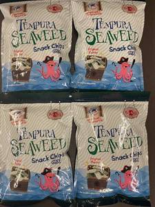 lot 6 image: Set of 4 Ship Buckle Snacks Tempura Seaweed Snack Chips 150g Bags