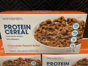 lot 16 image: Wonderslim Protein Cereal Chocolate Peanut Butter, 21 Packets