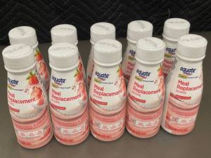 lot 26 image: Set of 11 Equate Meal Replacement Shakes Strawberry Flavor, 325 mL
