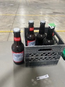 lot 234 image: 4- 15 BUDWIESER BOTTLES