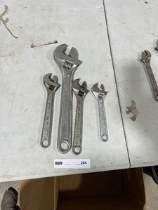 lot 284 image: 4 ADJUSTABLE WRENCHES