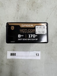 lot 13 image: QTY 100 - 8MM 170GR SEMI  SPITZER SP