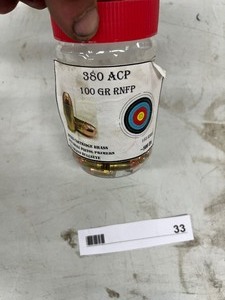lot 33 image: QTY 55 - 380 ACP 100 GR RNFP