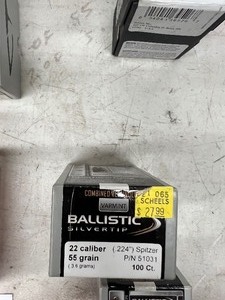 lot 37 image: 100- 22 CALIBER 55GR .224 SPITZER BALLISTIC TIP BULLETS #51031
