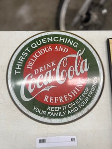 lot 65 image: VINTAGE COCA COLA SIGN