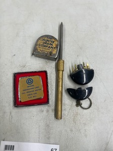 lot 67 image: VINTAGE TAPE MEASURE & TOOLS