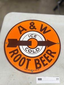 lot 77 image: A&W SIGN