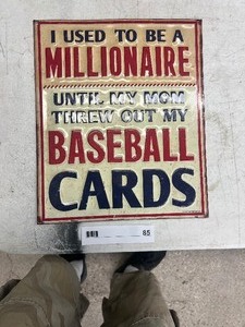 lot 85 image: BASEBALL CARDS SIGN